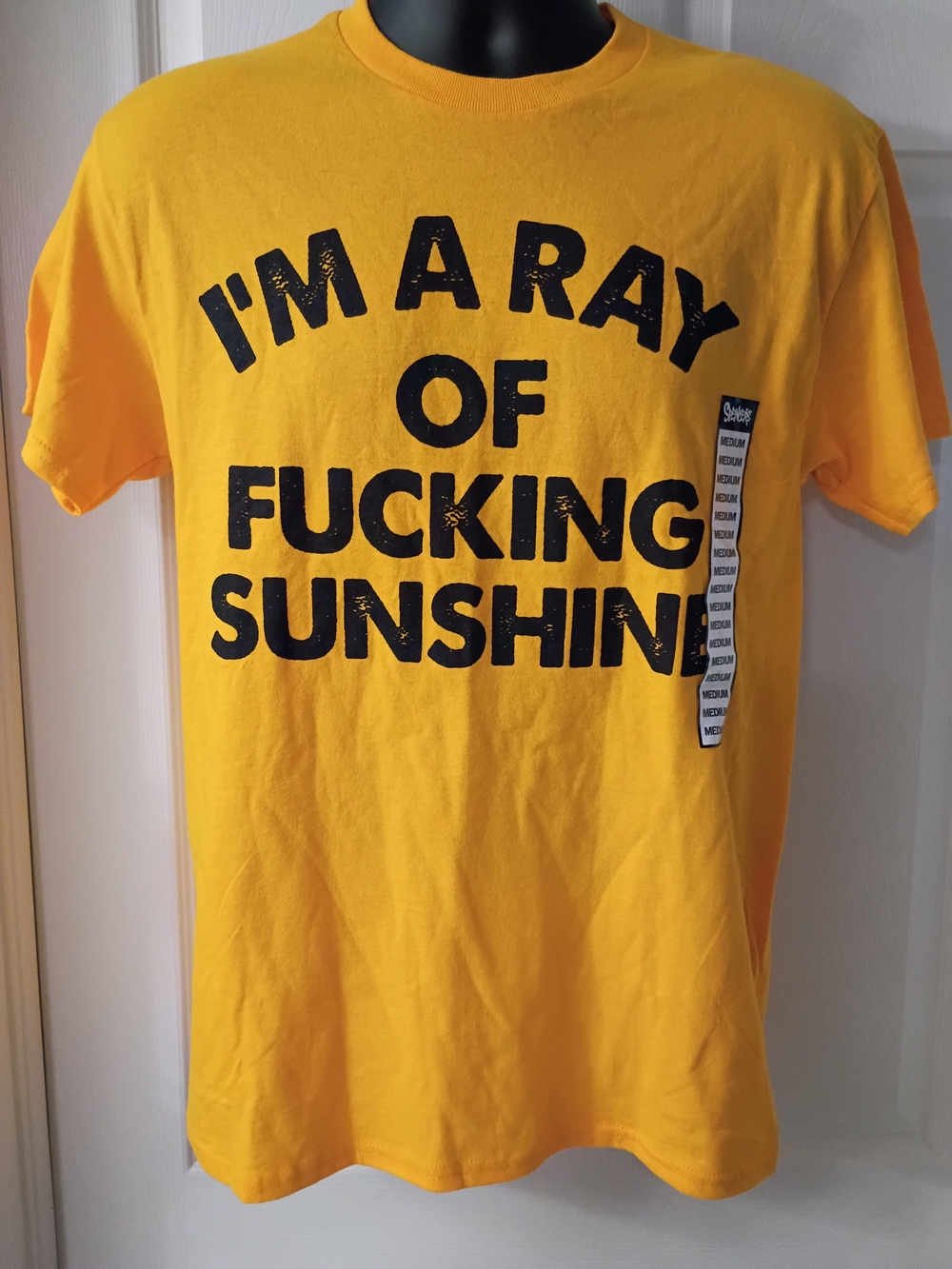 Spencer's Yellow Graphic Tee with Bold Black Text